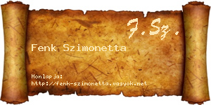 Fenk Szimonetta névjegykártya